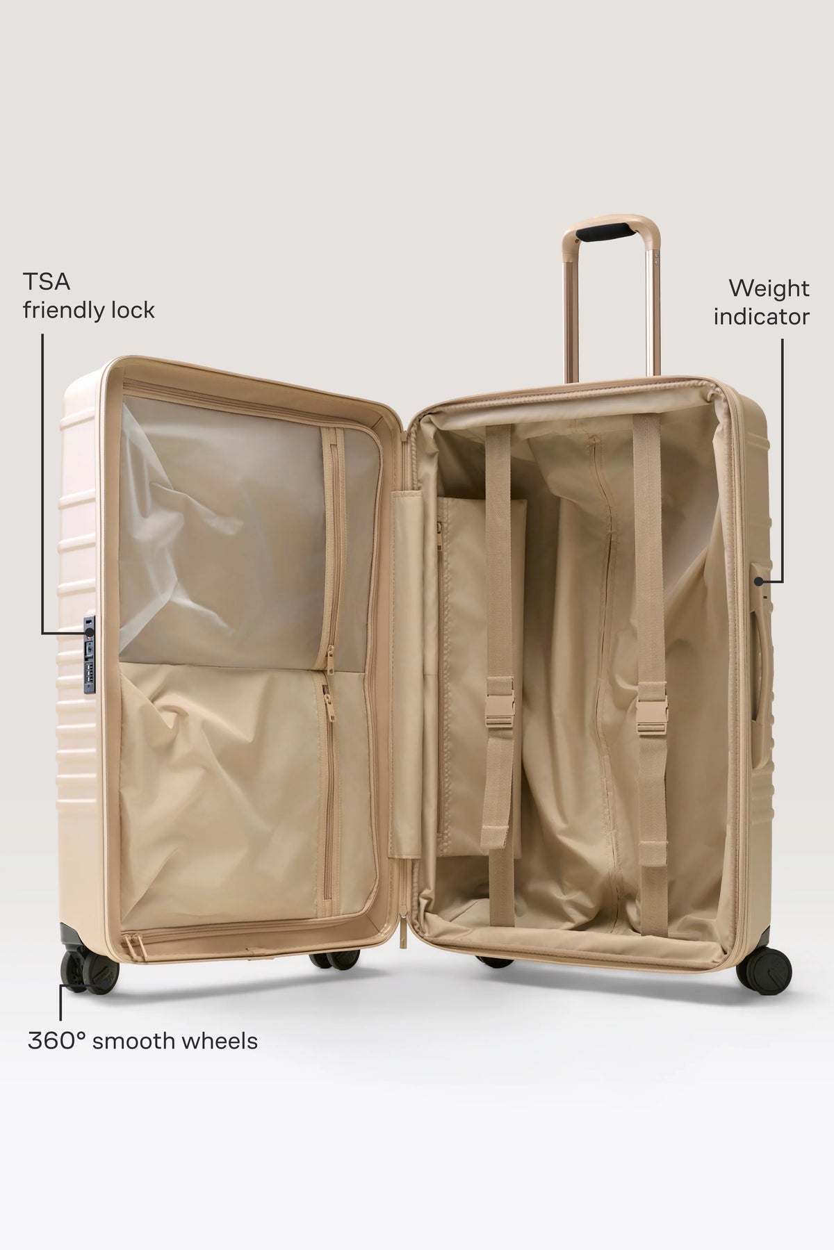 The Large Check-In Roller in Beige