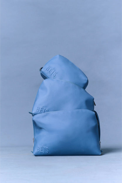 The Large Cosmetic Pouch in Dusty Blue